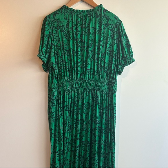 Boden Rosanna Jersey Midi Tea Dress In Green Tambourine Ottomi Size 12R - Picture 4 of 12